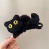 Otoño e Invierno Peluche de Gato Negro Pinza para el Cabello Otoño e Invierno Lindo para Mujer Grande Disco Trasero Clip de Tiburón para el Cabello Accesorios para el Cabello de Alta Gama