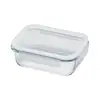 Fiambrera de vidrio cuadrada apta para microondas para trabajadores de oficina estudiantes recipiente para preparar comidas recipiente dividido caja para conservar la frescura