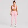 Conjunto de Sutiã Esportivo Transfronteiriço, Top Fitness Beauty Costas Cruzadas, Leggings Justas de Cintura Alta de Secagem Rápida, Conjunto de Duas Peças para Yoga