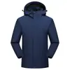 Jaqueta corta-vento e impermeável personalizada com forro de fleece, espessa, para homens e mulheres, jaqueta de fleece com capuz de peça única, casaco quente para montanhismo