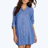 2022 Comercio exterior europeo y americano Estación independiente para mujer Nuevo AliExpress wish moda camisa de mezclilla multicolor