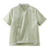 Nova Blusa Estilo Chinês para Mulheres, Nova Moda de Verão Camisa Estilo Nacional com Gola Diagonal e Fechamento por Botão, Camisa de Manga Curta M7008