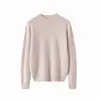 Suéter de punto liso para mujer, cuello alto, color liso, holgado, casual, otoño e invierno, nuevo, 100% cachemir