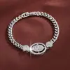 Fábrica Dongdi Venda Quente Atacado Pulseira Estilo Corrente Geométrica Redonda Cravejada com Zircônia Design de Nicho de Alta Qualidade Pulseira de Cobre Puro para Mulheres