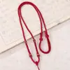 Cordón para collar de joyería de oro de doble círculo tejido a mano, cordón para colgante de jade cultural y creativo DIY, cadena para clavícula ajustable, cuerda para colgar, venta al por mayor