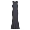 Vestido Regata Sexy Europeu e Americano Skims para Mulheres 2024 Com Fio Efeito Emagrecedor Gola Redonda Saia Bodycon Cauda de Peixe