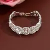 Moda Coreana Alta Qualidade Flor de Diamante Completa Nova Pulseira para Mulheres Usar Pulseira Simples Joia de Mão