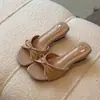 Primer Encuentro Jifa Tacón Grueso Elegante Sandalias de Verano Nuevas de Deslizamiento Versátiles de Una Correa
