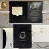 Porta-Cartão de Convite de Casamento de Veludo Branco com Carimbo Dourado Transfronteiriço, Convite de Casamento de Nicho de Luxo