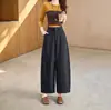 Pantalones de Globos Versión Nueva Mejorada de Otoño Algodón Ecológico de Cintura Alta Holgados Adelgazantes Anti-Arrugas Con Caída Versátiles Casuales para Mujer