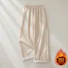 Pantalones anchos de algodón y lino gruesos para otoño e invierno, estilo artístico único, pantalones largos casuales holgados, pantalones únicos de lino para mujer