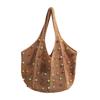 Bolsa Relajante para Mujer, Bolsa de Playa de Verano de Gran Capacidad, Bolso Tejido de Punto Estilo Resort Costero, Bolso Tejido Estilo Perezoso