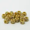 Cuentas de barril incrustadas de diamantes, cuentas espaciadoras, cuentas sueltas, accesorios de joyería hechos a mano para DIY, cordón de cuero para pulsera, cuentas sueltas