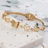 Pulsera cruzada de acero inoxidable de moda estilo coreano nuevo, pulsera de resorte de mariposa, acero titanio hueco con diamantes, joyería para mujer