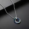 Colgante de Botón de Joyería de Moda Sansheng III Tres Anillos Moda Lujo Ligero Nicho Parejas Traje de Gama Alta Collar