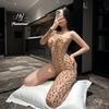 Lingerie Sexy, Sexy Pura Luxúria Estampa de Leopardo Malha Seda Preta Arquivo Aberto, Não Precisa Tirar Macacão Tentação, Tentação Paixão Transparente para Mulheres