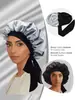 Gorro de dormir de seda de doble capa con cintas para comercio exterior transfronterizo, gorro de belleza y cuidado del cabello para mujer con amarre posterior, gorro de pañuelo para la cabeza con lazo