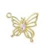 Estilo Dulce y Fresco Mariposa Calada con Incrustaciones de Diamante Agujero Pasante de Moda y Versátil Hecho a Mano DIY Collar Colgante de Aleación Accesorios de Joyería