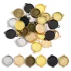 Accesorios para Joyería de Aleación DIY Piedra de Tiempo Colgante Doble Base Redonda Pulsera Llavero Base para Colgante C111