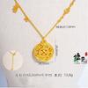 Colar Estilo Xiaohongshu Lótus Vazado Caractere da Fortuna Bússola Oito Tesouros Pingente Redondo Filigranado Colar com Design de Corrente para Suéter