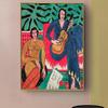 Pintura Decorativa Abstracta Americana Matisse de Alta Gama para Sala de Estar Sofá Francés Mesita de Noche Pared de Fondo Retro Mural Pintura Colgante