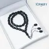 Pulsera Saudí Zanzhu de 10*15 mm, Cuentas de Oración Estilo de Oriente Medio, Color Mixto, Cuentas de Oración Metálicas de Cola Triple