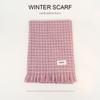Inverno Novo Estilo Japonês e Coreano Cachecol de Cashmere Xadrez Atmosfera Pequeno Estilo Chanel Espessado Quente Feminino Versátil Xale de Barba Curta