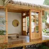 Alojamiento Rural de Moda en Villa de Madera con Techo de Paja, Paisajismo de Patio Rural, Sala de Té y Madera Resistente a la Corrosión al Aire Libre para Turismo Agrícola