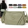 Comércio Exterior Transfronteiriço 2025 Novo Modelo Bolsa Feminina Simples Plissada Multicompartimentos Tecido de Nylon Impermeável Leve Bolsa de Ombro Bolsa Transversal