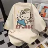 Camiseta Divertida Estampa de Letras Cartoon Marca Fresca Tendência Manga Curta Verão Casual Solta Vintage Top para o Dia a Dia
