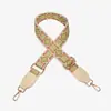 Fita Jacquard Colorida com Padrão de Diamante, Alça Única Ajustável para Ombro e Transversal Longa para Bolsas Femininas, Acessório Transversal com Alça Larga