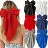 Pinza para el pelo grande de clip de resorte con lazo de satén popular transfronterizo, pasador de color sólido para mujeres, accesorios para el cabello