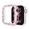 Adecuado para Apple Watch, Funda de Reloj Apple de Doble Fila con Taladro Hueco, Media Cubierta con Marco de PC Galvanizado, Funda para Apple Watch con Taladro