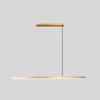 Nueva lámpara de araña de cobre de barra larga para comedor, moderna, minimalista, geométrica, para oficina, isla, mesa de bar, lámpara de araña