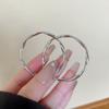 Aretes redondos de plata 925 para mujer, con aguja de plata, delgados, de círculo grande, de temperamento lujoso y de alta gama, aretes irregulares al por mayor