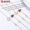Pulsera de calabaza de plata esterlina 925 para mujer 2022 nuevo estilo simple que combina con todo Ágata roja fritilaria blanca joyería de mano de alta calidad