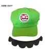 Conjunto de Performance de Personagem Mario para Crianças e Adultos: Chapéu Octogonal, Boné de Baseball, Luvas, Bigode e Suspensórios