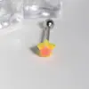 Unha de língua de estrela de resina cor de aço inoxidável decoração de língua de estrela de cinco pontas nova joia de perfuração corporal fábrica atacado direto