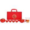 Todo va bien Juego de té de caqui regalo boda festivo juego de cerámica rojo regalo de mano regalo de empresa pequeño