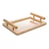 Bandeja de Bambu com Alça e Fundo de Treliça 30cm x 20cm x 5cm - Wolff