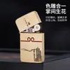 ZORRO ZC11 Original Cobre Tallado a Mano Ultra Delgado Portátil Regalo Encendedor de Queroseno a Prueba de Viento con Rueda de Amoladora