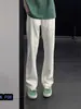 Pantalones lisos de estilo americano con caída para hombre y mujer, pantalones blancos de seda de hielo, pantalones finos de verano de ajuste limpio de pierna recta