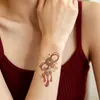 Conjunto de adesivos de tatuagem auspiciosos estilo chinês com peixe koi, peixe dourado, nó chinês, bolsa da sorte, texto, pequenos designs coloridos, à prova d'água para pulso e antebraço