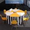 Sala de Lectura para Actividades Grupales Hexagonal de Colores Mesa de Arte Mesa de Pintura y Silla Escritorio y Silla Combinados de Forma Especial para Aula Inteligente