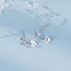 Yun Xiaoshu Aretes de Plata de Ley s925 Estilo Coreano Circonita Corazón de Durazno Aretes Huecos con Forma de Corazón Moda para Mujer