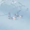 Pendientes de Plata de Ley S925 Estilo Coreano con Circonitas en Forma de Corazón de Melocotón para Mujer, Pendientes de Corazón Hueco de Moda, Joyería de Gama Alta al por Mayor