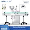 ZONESUN máquina automática de envase de pasta viscosa bomba de rotor pasta servo quantitativa equipamento de embalagem em lata