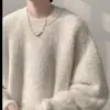 Suéteres para hombre y mujer, marca de tendencia nueva de invierno 2026, elegantes y de alta gama, cálidos, color liso, suéter de punto con cuello redondo