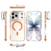 Adequado para Apple 17Promax Suporte de Lente Transparente Capa de Celular Iphone16 Tira Anticolisão Capa Protetora Magnética 15