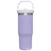 Amazon Transfronterizo Taza Portátil para Coche de 30 oz Botella de Agua Deportiva de 20 oz Vaso Térmico Frío con Popote Vaso de Hielo